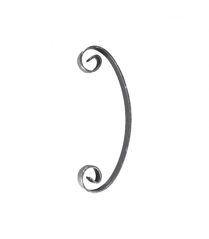 Volute en C 220x80mm en plat de 16x4mm acier roulé avec extrémités lisses