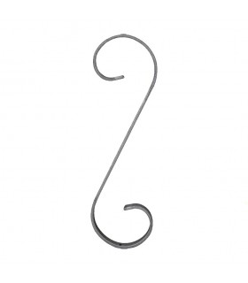 Volute en S 270x90mm en plat de 12x5mm acier roulé avec extrémités lisses