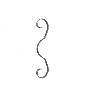 Volute en "3" 245x55mm en plat de 12x3mm acier roulé avec extrémités lisses