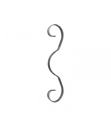 Volute en "3" 245x55mm en plat de 12x3mm acier roulé avec extrémités lisses