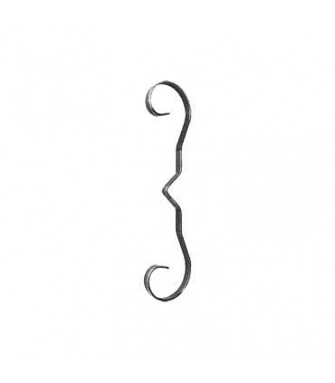 Volute en "3" 245x55mm en plat de 12x3mm acier avec extrémités lisses