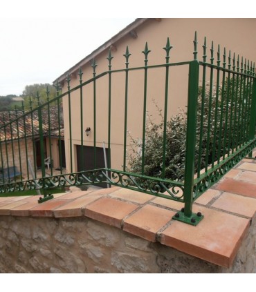 Volute en S 205x72mm en plat de 14x6mm symétrique extrémités forgées pattes d'oie