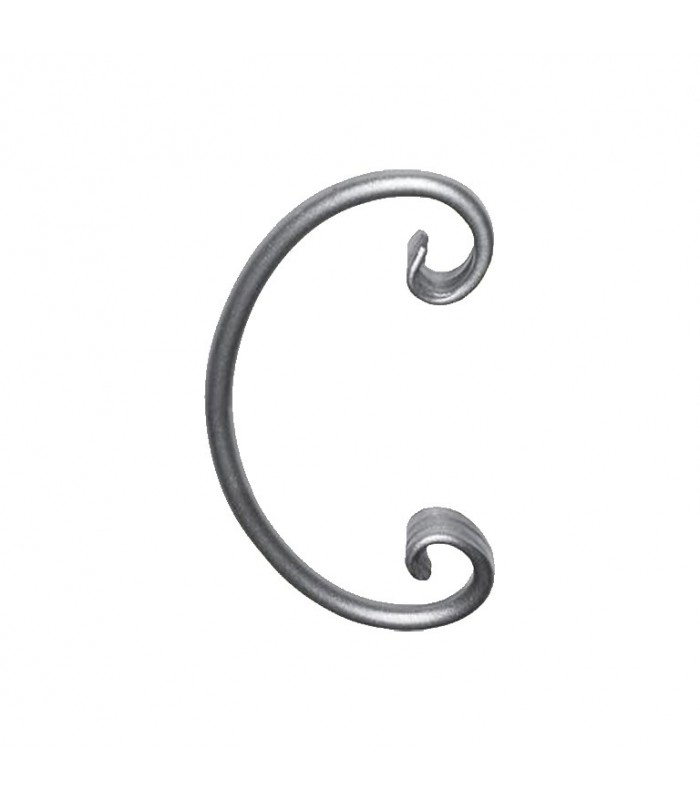 Volute en C 220x110mm rond diametre 12mm symétrique extrémités queue de carpe