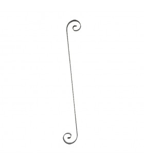 Volute en S 1150x140mm plat de 40x8mm symétrique extrémités pattes d'oies