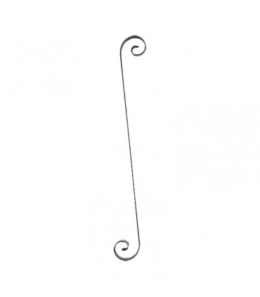 Volute en S 1150x140mm plat de 40x8mm symétrique extrémités pattes d'oies