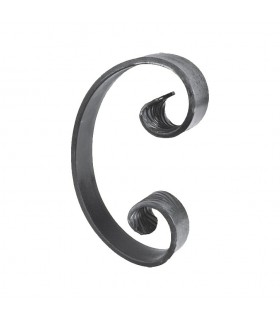 Volute en C 250x150mm plat de 40x8mm symétrique extrémités pattes d'oies