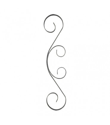 Volute assemblée 506x103mm plat de 12x3mm acier roulé finitons lisses