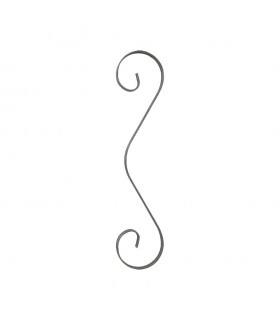 Volute en "3" 366x83mm plat de 12x3mm symétrique extrémités lisses