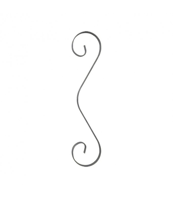 Volute en "3" 366x83mm plat de 12x3mm symétrique extrémités lisses