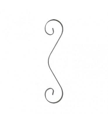 Volute en "3" 366x83mm plat de 12x3mm symétrique extrémités lisses