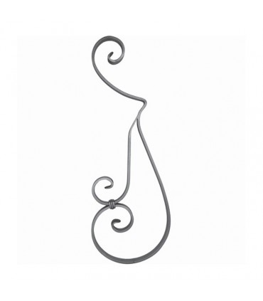 Volutes assemblées 760x260mm plat de 30x8mm extrémités pattes d'oie