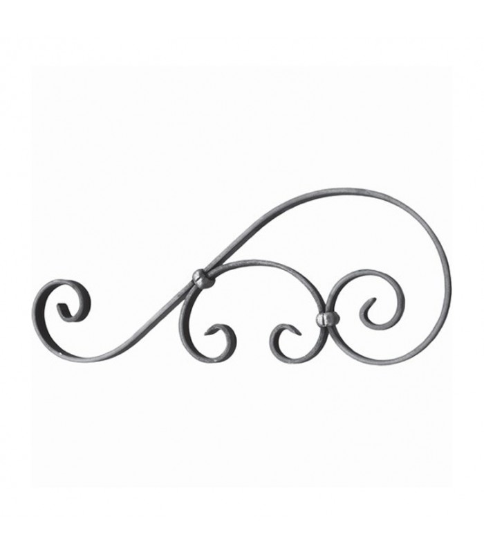 Couronnement 470x180mm plat de 20x6mm extrémités pattes d'oie