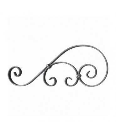 Volutes assemblées 470x180mm plat de 20x6mm extrémités pattes d'oie