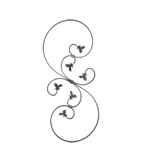 Panneau assemblé 870x340mm plat de 12x6mm extrémités en forme de feuilles 