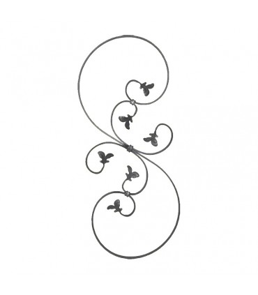 Panneau assemblé 870x340mm plat de 12x6mm extrémités en forme de feuilles