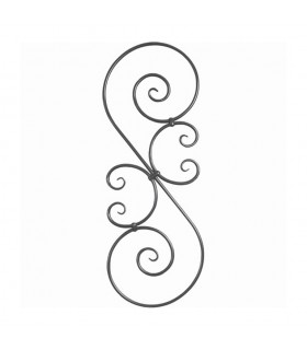 Panneau assemblé 900x330mm rond diametre 14mm extrémités en forme de feuilles pattes d'oie