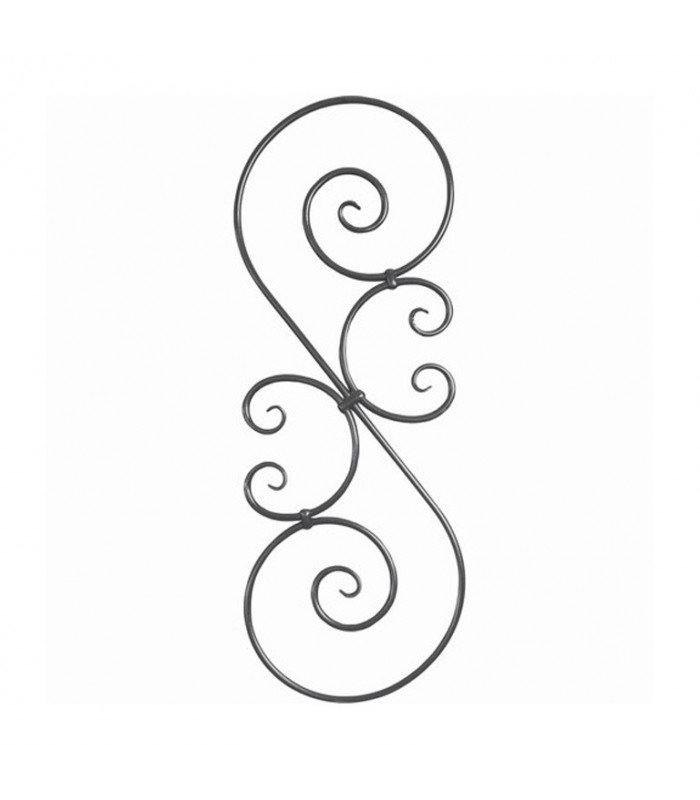 Panneau 900x330mm rond diametre 14mm extrémités en forme de feuilles pattes d'oie