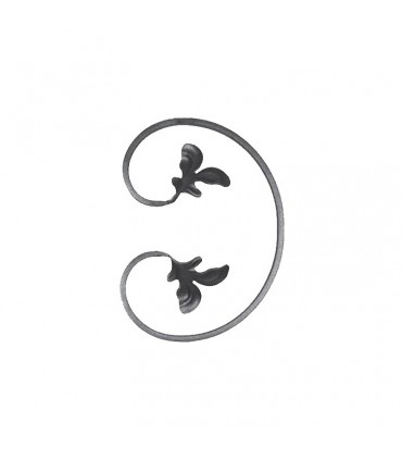 Volute feuille 205x150mm plat de 12x6mm en forme de C 