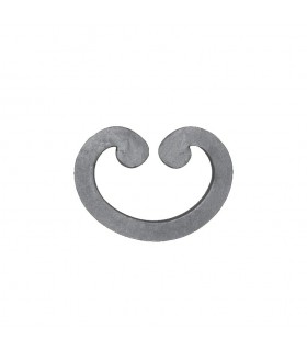 Volute à noyaux 120x90mm carré de 16x16mm en acier forgé sablé