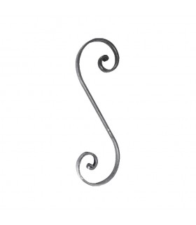 Volute S à noyaux 300x95mm plat 14x6mm acier forgé par enroulement