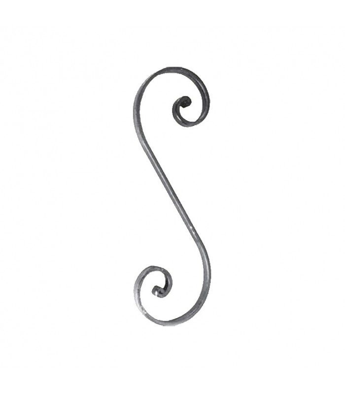 Volute S à noyaux 300x95mm plat 14x6mm acier forgé par enroulement