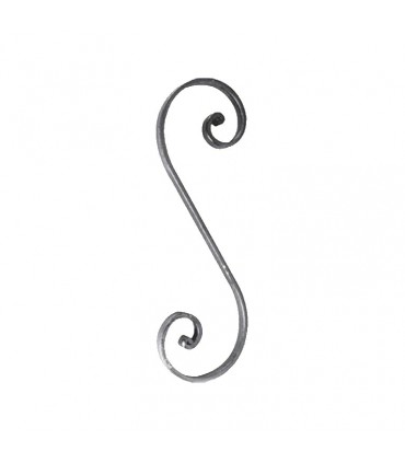 Volute S à noyaux 300x95mm plat 14x6mm acier forgé par enroulement