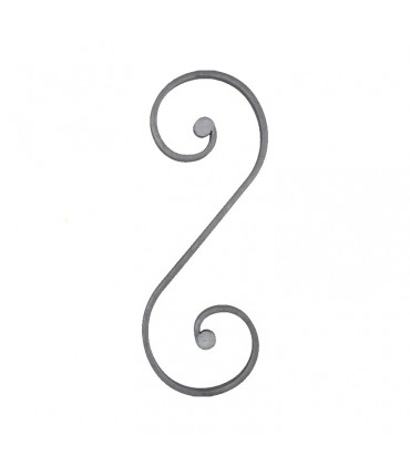 Volute S à noyaux 400x145mm plat 20x8mm acier forgé par enroulement