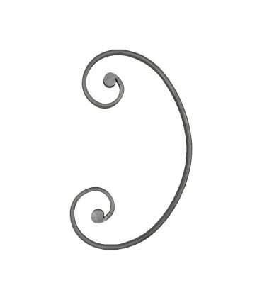 Volute C à noyaux 370x220mm plat de 20x8mm en acier forgé par enroulements