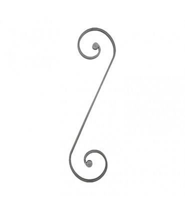 Volute S à noyaux 590x150mm plat 20x8mm acier forgé par enroulements