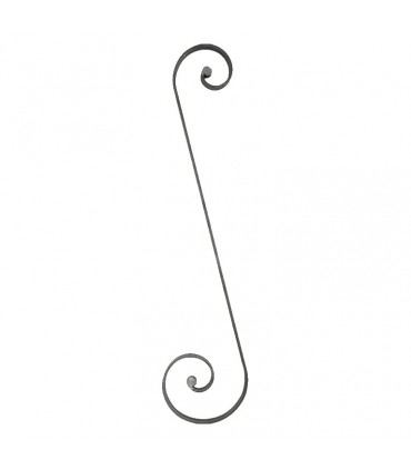 Volute S à noyaux 930x210mm plat de 20x8mm acier forgé par enroulements