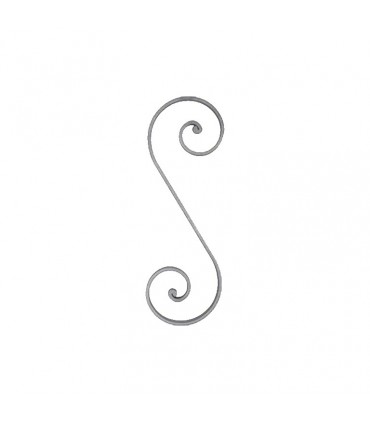 Volute S à noyaux 375x125mm plat de 16x6mm en acier forgé par enroulements