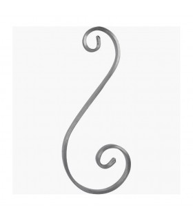 Volute S 270x110mm plat 14x5mm aluminium asymétrique extrémités à chevrons