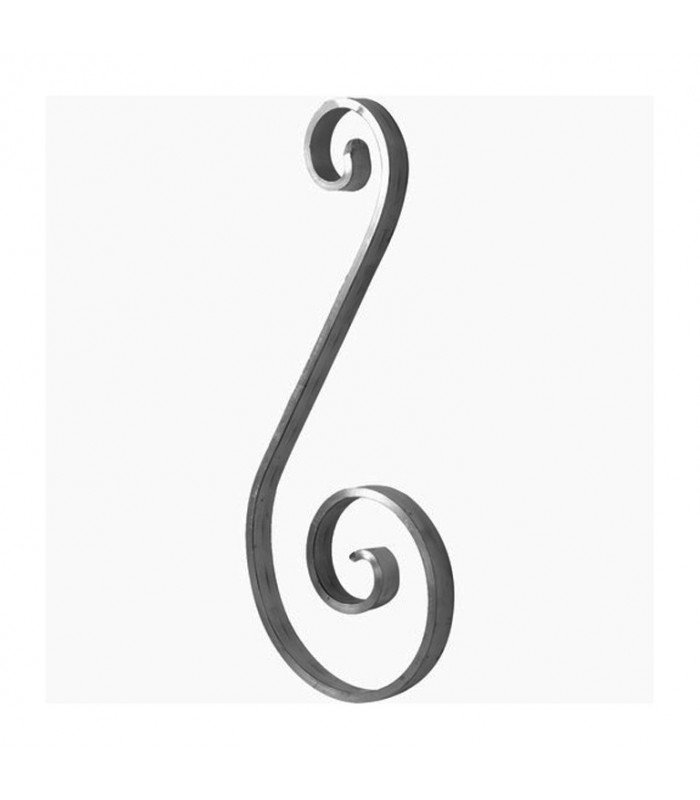 Volute C 290x115mm 12x5mm aluminium asymétrique extrémités simples