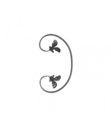 Volute feuille 250x150mm plat de 12x6mm en forme de C