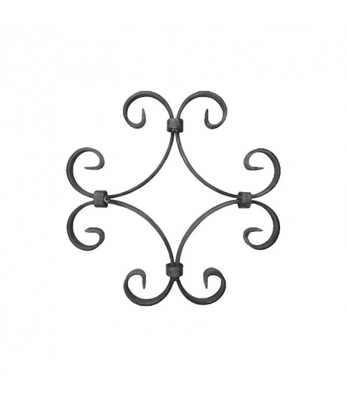 Panneau décoratif 230x230mm plat de 16x4mm en acier forgé soudé