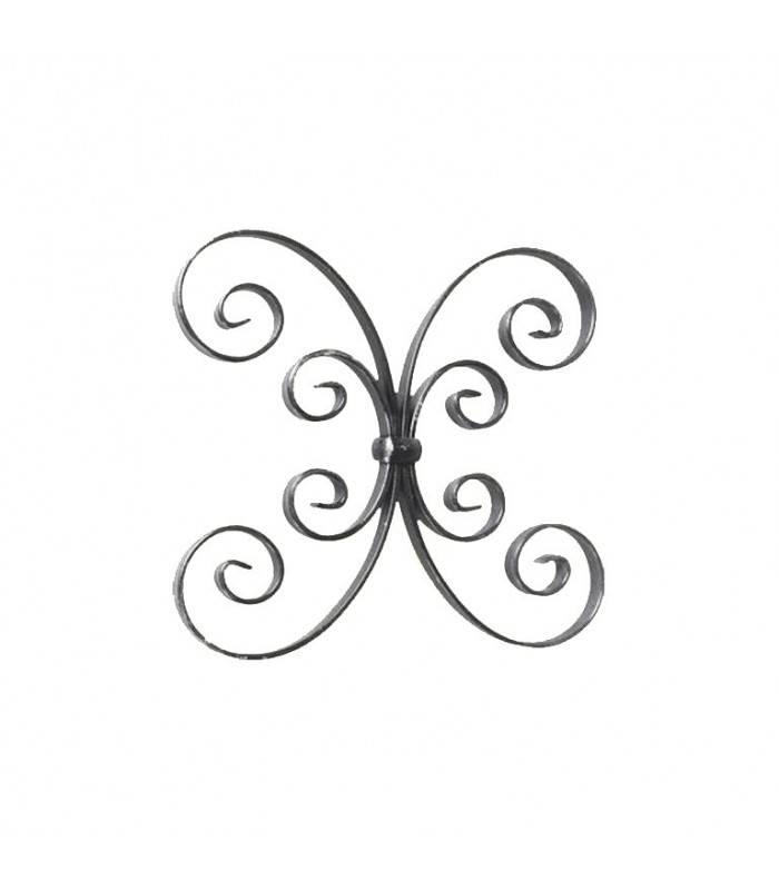 Panneau décoratif  250x250mm plat 16x4mm en acier forgé soudé