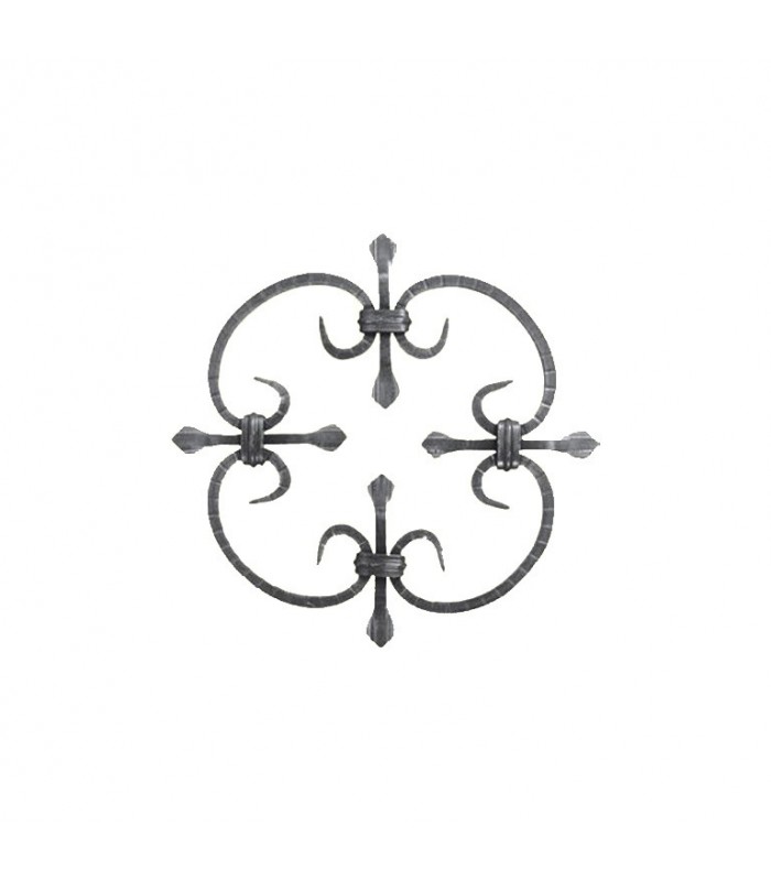 Panneau décoratif 250x250mm carré 8x8mm en fer forgé soudé