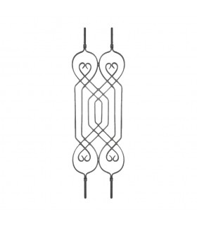 Panneau décoratif 900x250mm carré 12x12mm double pour garde-corps