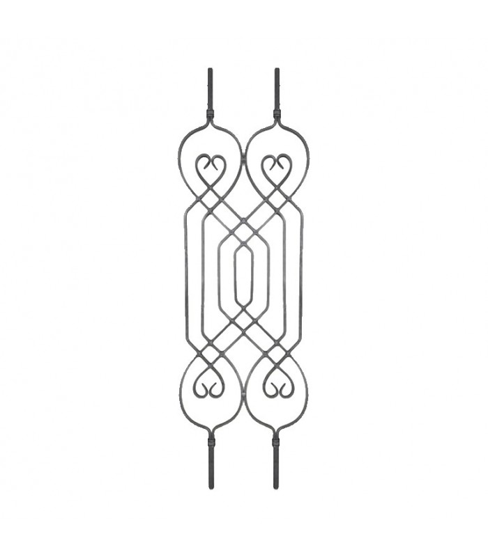 Panneau décoratif 900x250mm carré 12x12mm  double pour garde-corps