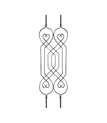 Panneau décoratif 900x250mm carré 12x12mm double pour garde-corps