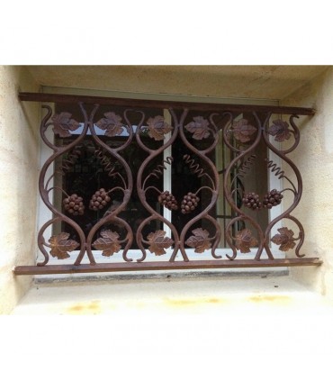 Panneau décoratif  500x285mm diamètre 14mm vigne et grappe raisin