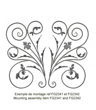 Panneau décoratif 900x500mm diamètre 12mm avec feuillage