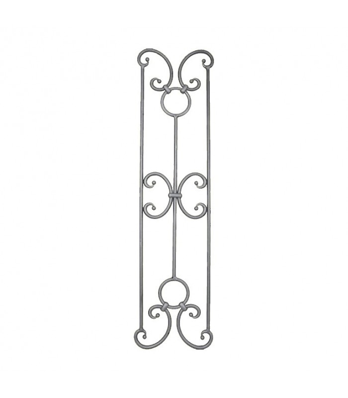 Panneau décoratif 950x250mm diamètre 12mm en fer forgé grenaillé