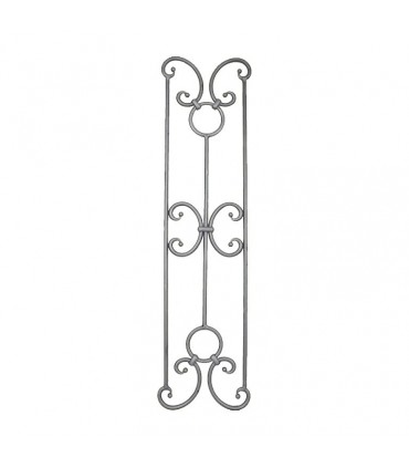 Panneau décoratif 950x250mm diamètre 12mm en fer forgé grenaillé