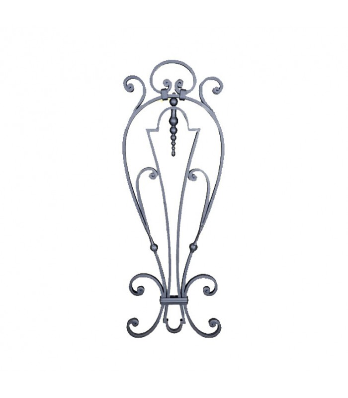 Panneau décoratif 850x300mm plat 16x10mm en acier grenaillé pour métallerie