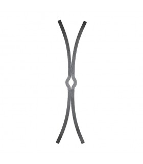 Clef de tirant 900x230mm carré de 25x25mm en acier grenaillé