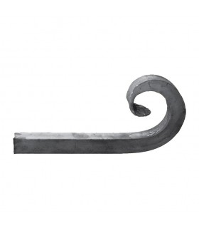 Crosse forgée 250x120mm carré de 25x25mm en acier finition patte d'oie