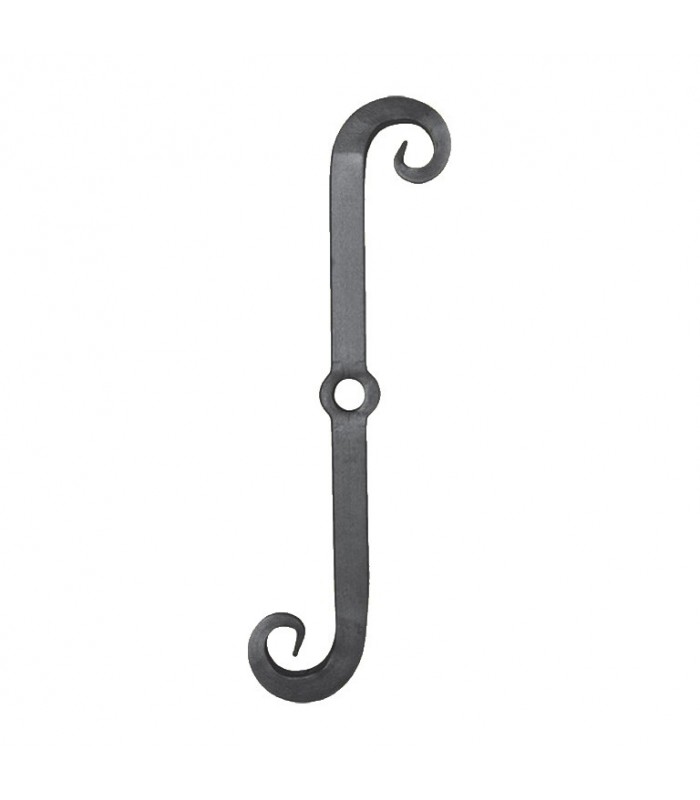 Clef de tirant "S" 525x105mm carré 30x30mm en acier forgé pour axe ø26mm