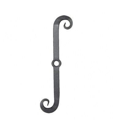 Clef de tirant en "S" 525x105mm carré 30x30mm en acier forgé pour axe ø26mm