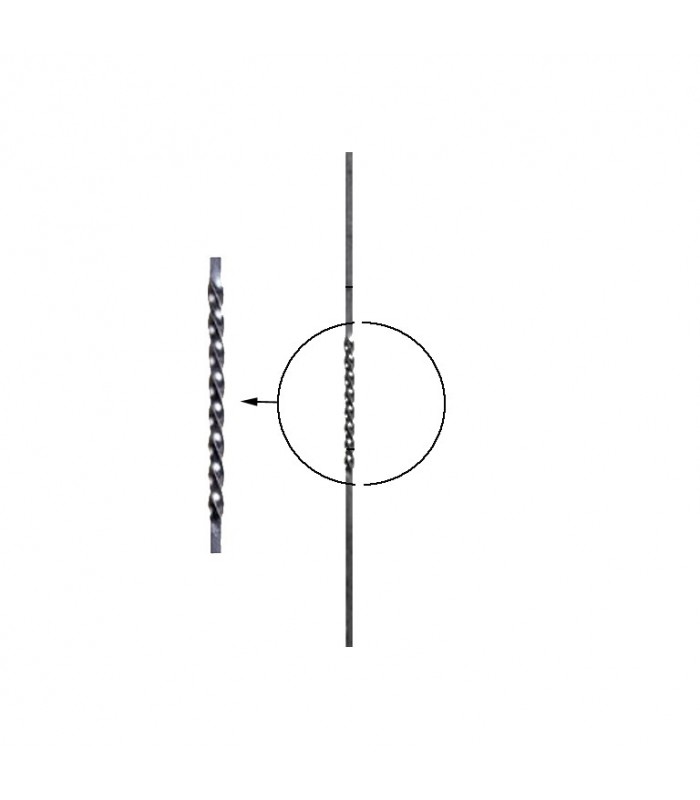 Balustres torsadés 900mm carré de 12x12mm pour garde-corps et escaliers